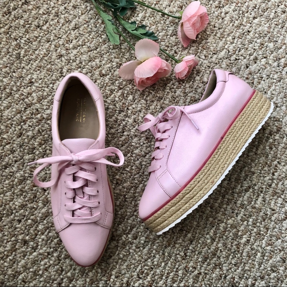 Atlantic Pacific Theodora Pink Flatform Espadrille Sneakers